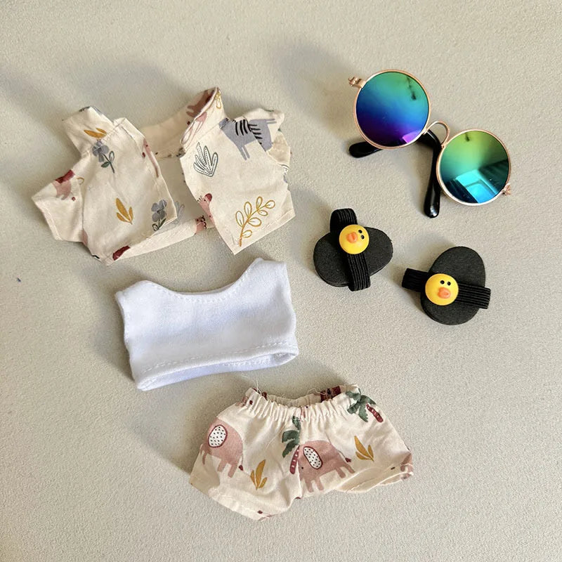 Labubu Doll Clothes Beach Resort Style Overalls