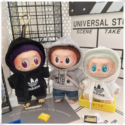 Labubu Doll Clothes Fashion Hoodie, and Pants Set