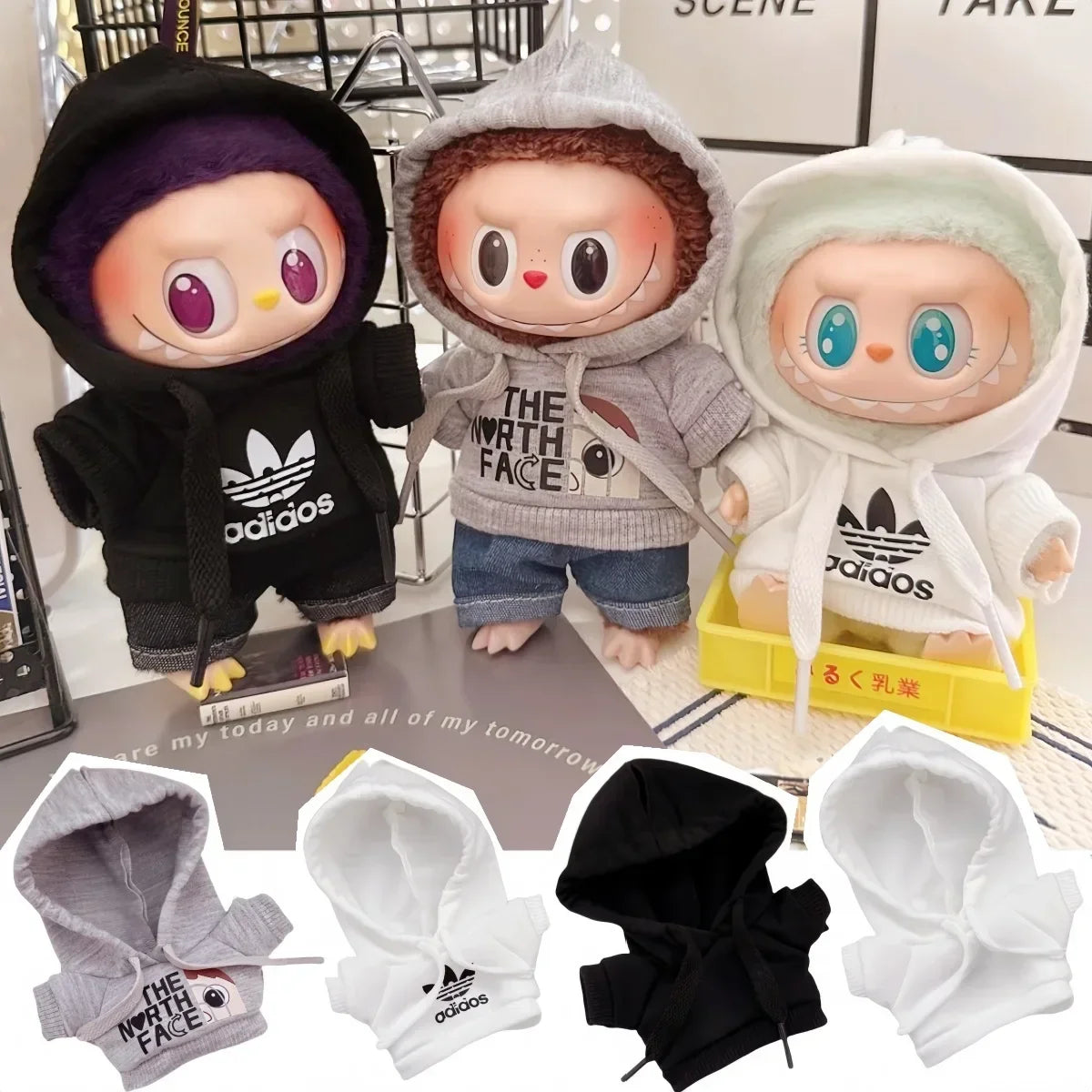 Labubu Doll Clothes Fashion Hoodie, and Pants Set