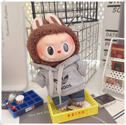 Labubu Doll Clothes Fashion Hoodie, and Pants Set
